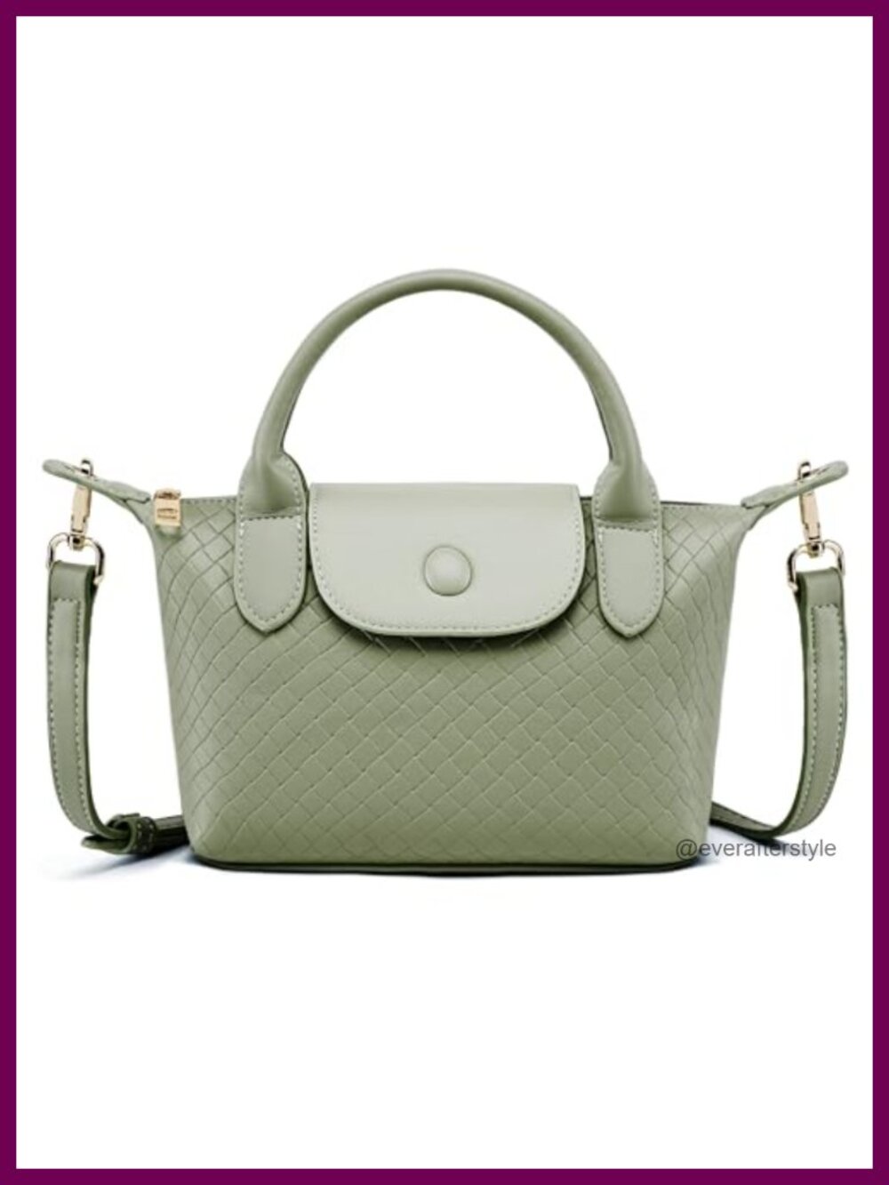 Woven Vegan Leather Top Handle Satchel Purse with Crossbody Strap